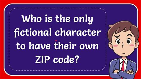 fictional icon with zip code|What is the Only Fictional Character to Have Their。